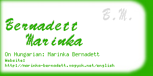 bernadett marinka business card